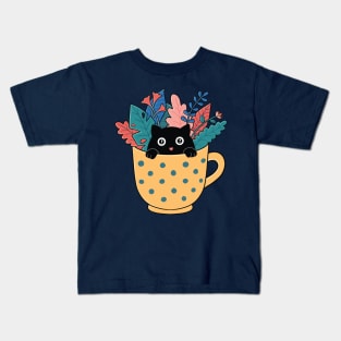 Cat plants and coffee Kids T-Shirt